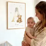 Little Letters – Letter A - Geboorteposter Letter - Birth Poster - Mother Baby